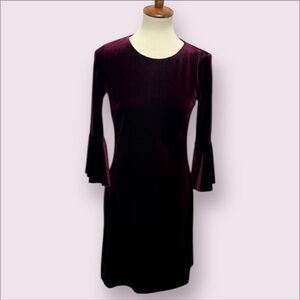 Maroon Velvety Tommy Hilfiger Dress